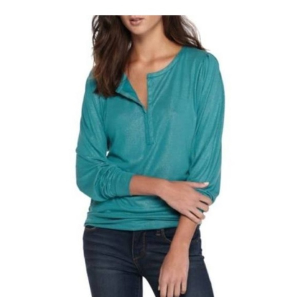 Free People Olivia Glitter Pleated Top